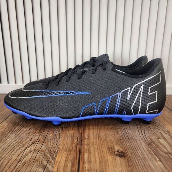 Nike Mercurial Vapor 15 Club FG/MG Men Sz 13 Black Blue Soccer Cleats DJ5963-040 - Picture 3 of 9